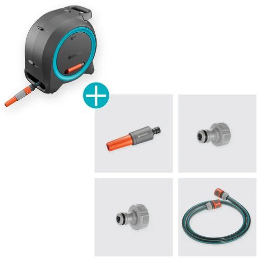 Gardena Dual Hose Reel with 25m Hose 4066407021815